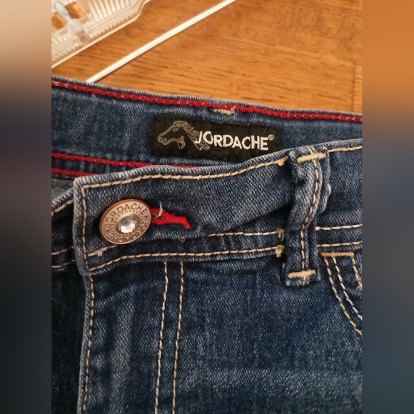 Jordache Blue Denim Kids Shorts with Star Sequined Patch Size 16 - Picture 6 of 8